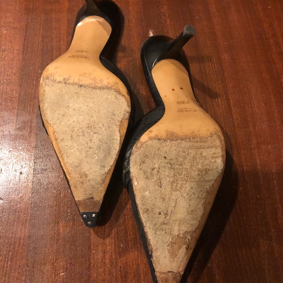 Gucci black horsebit accent black monogram mules - Picture 5 of 6